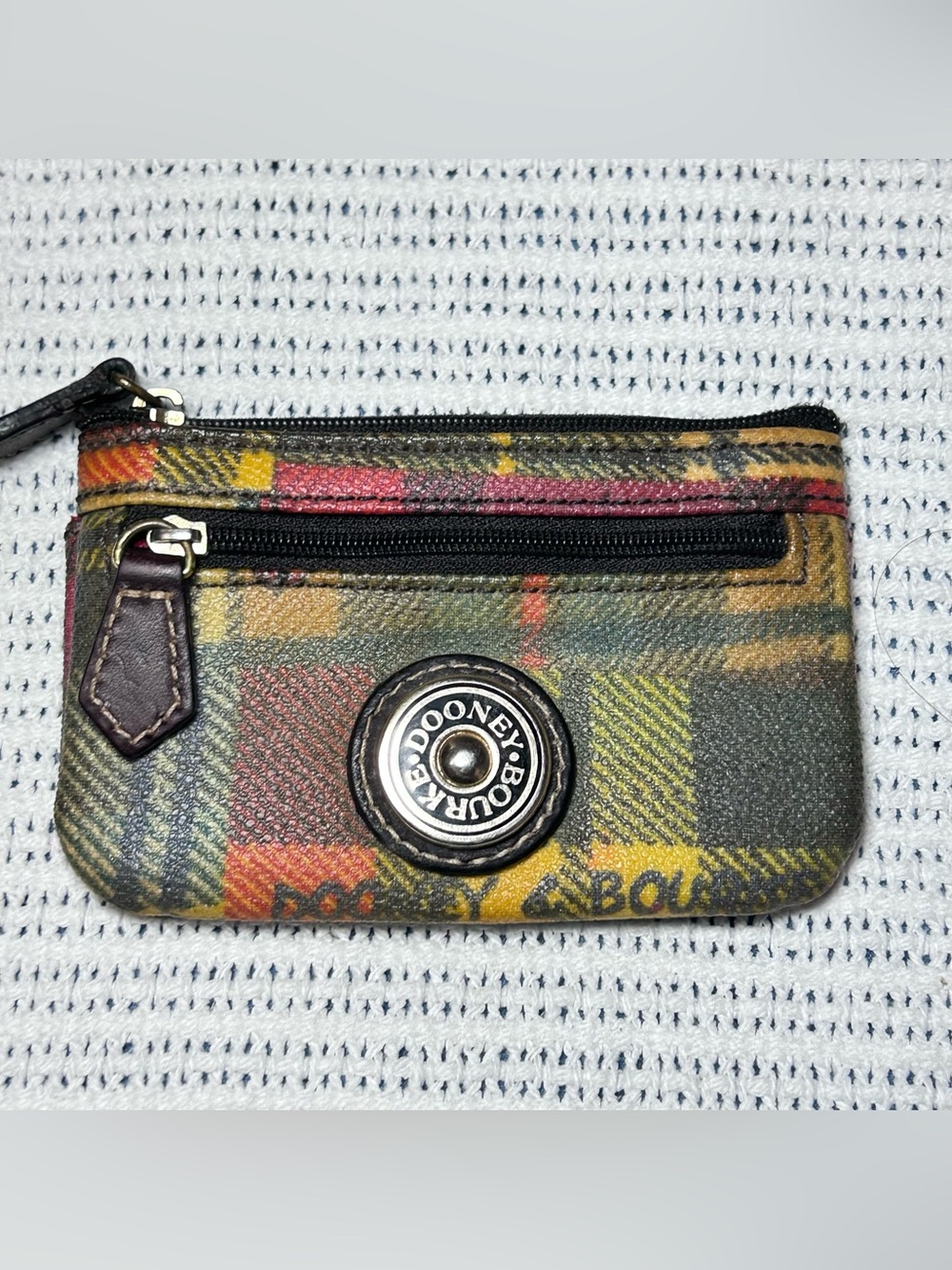 Dooney & Bourke Homespun Patched Plaid Coin Purse